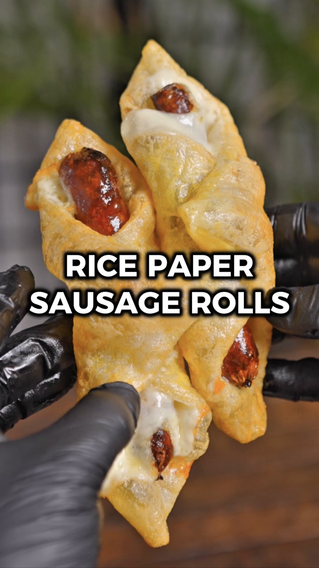 Found this Japanese rice paper recipe and had to try it with my own spin. You dip the rice paper in egg instead of water, stack two sheets together, and wrap them around Chinese sausage and mozzarella. It gets SO crispy in the air fryer and the melted cheese inside is everything 😋

Super quick to throw together and makes a great snack or appetizer. The Chinese sausage has that sweet and savory flavor that pairs perfectly with the melty cheese.

Would you try it? Let me know in the comments what you think if you do! 🙌

INGREDIENTS (2 rolls)
4 sheets rice paper
2 Chinese sausages
2 slices mozzarella cheese
2 eggs (beaten)
avocado oil (for brushing)

INSTRUCTIONS
1️⃣ Beat the eggs in a bowl. Dip each sheet of rice paper in the egg and stack two sheets together. You should have two double layered sheets.
2️⃣ Fold the edges inward to form a square shape.
3️⃣ Fold a slice of mozzarella in half and lay it on top, then place a sausage over the cheese.
4️⃣ Fold the corners of the rice paper up and over the filling to wrap everything up. Lightly brush the surface with avocado oil.
5️⃣ Air fry at 350°F for 8 minutes or until golden and crispy.
6️⃣ Enjoy!

#LTKfoodie #LTKHome