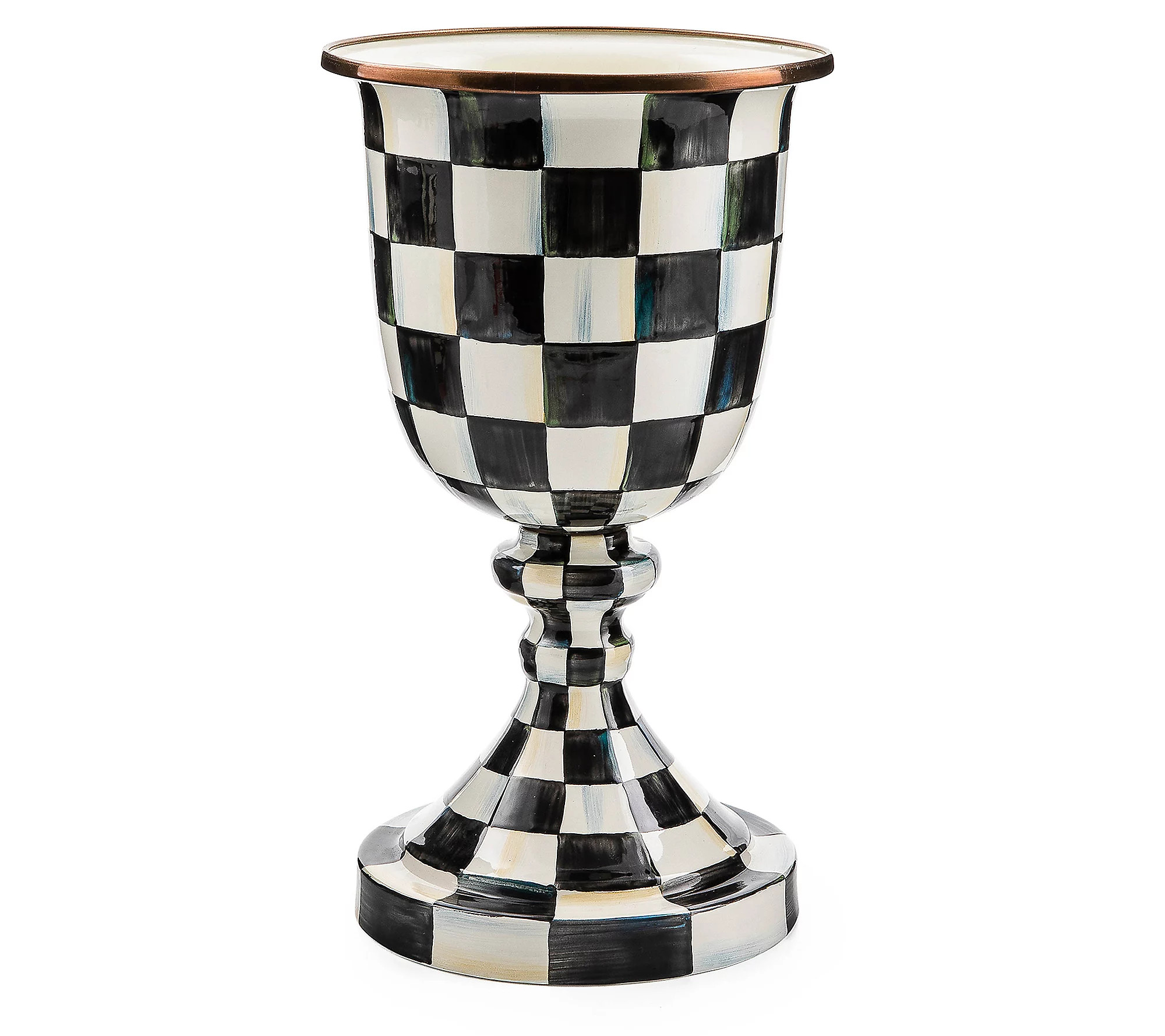 MacKenzie-Childs Courtly Check Pedestal Vase | QVC
