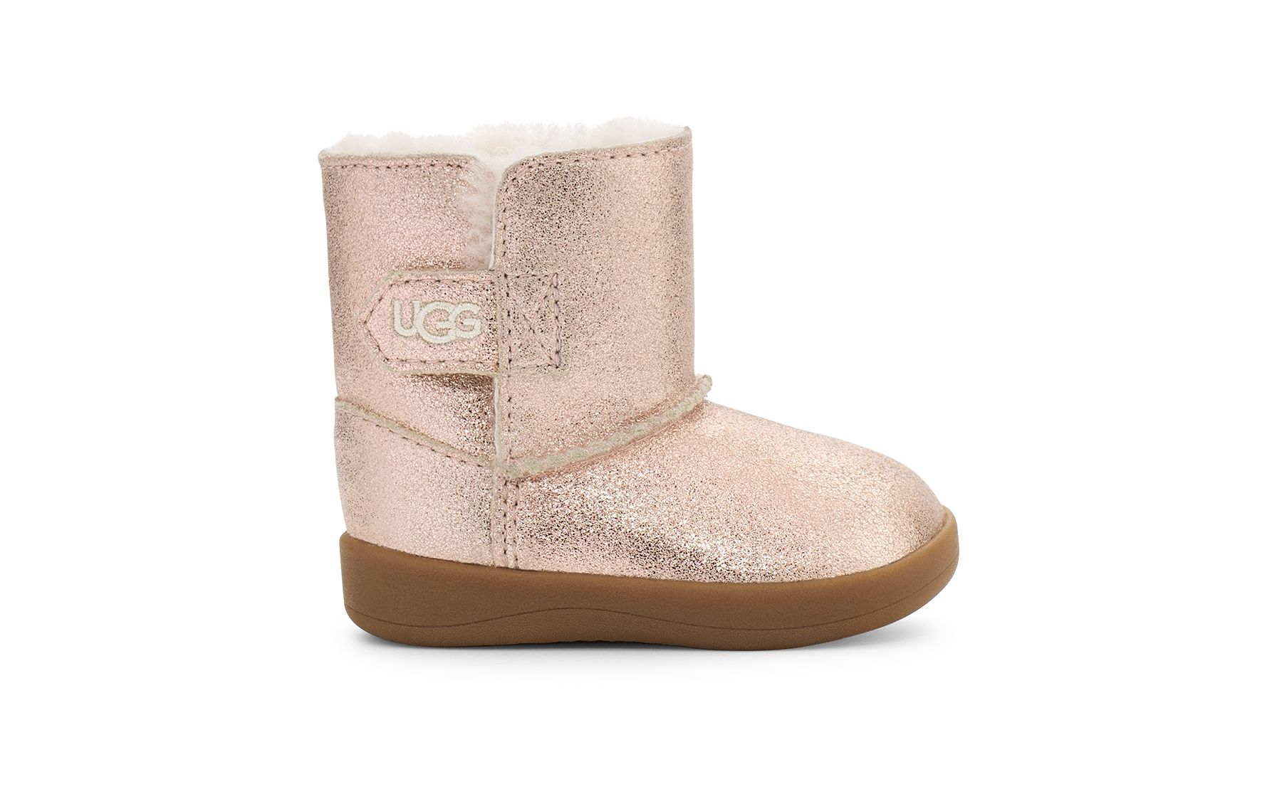 UGG Infants' Keelan Metallic Glitter Sheepskin Boots in Rose Gold, Size 2/3 | UGG (US)