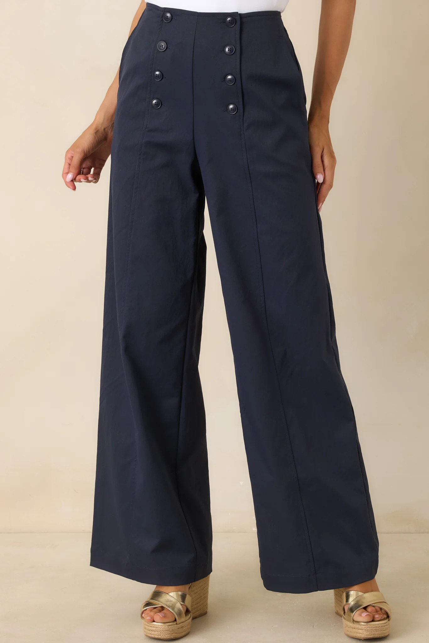 Hit The Mark Navy Wide Leg Pants | Red Dress