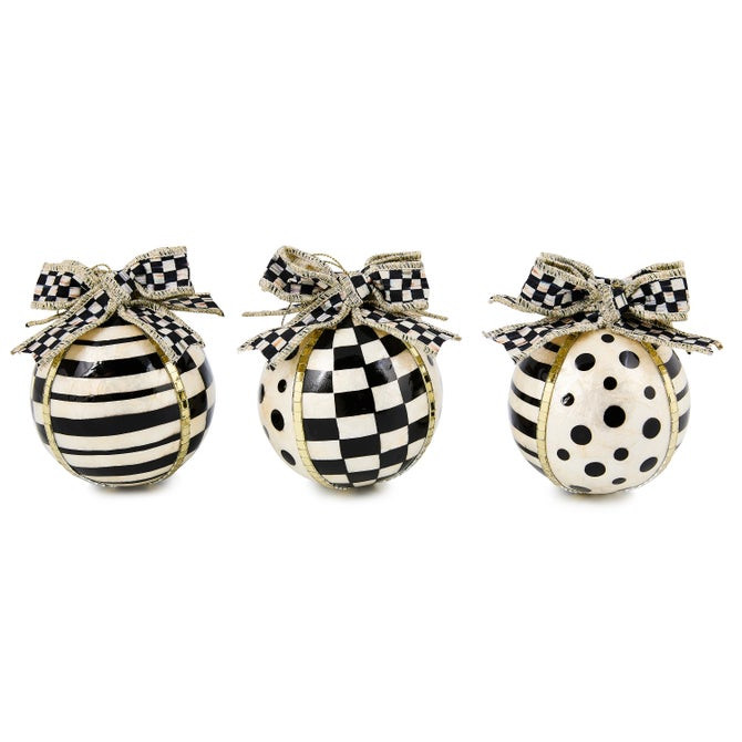 Courtly Noel Capiz Ball Ornaments, Set of 3 | MacKenzie-Childs