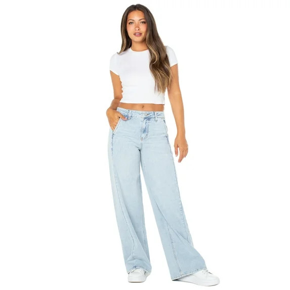 Celebrity Pink Wide Leg Trouser Pocket Jean | Walmart (US)