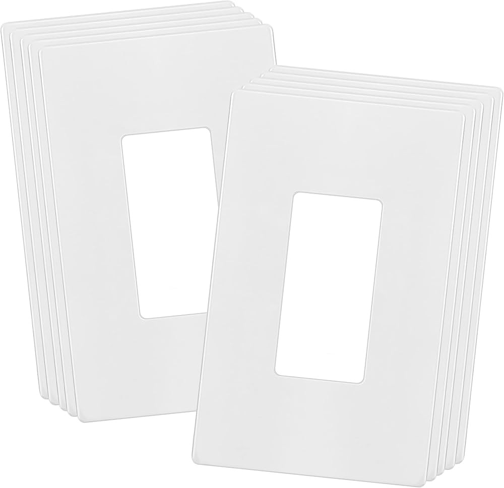 ENERLITES Screwless Decorator Wall Plate Child Safe Outlet Cover, Gloss Finish, Medium Size 1-Gan... | Amazon (US)