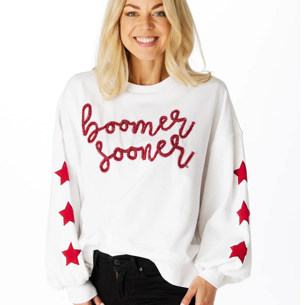 The Oklahoma Glitter Script Balloon Pullover | BuddyLove
