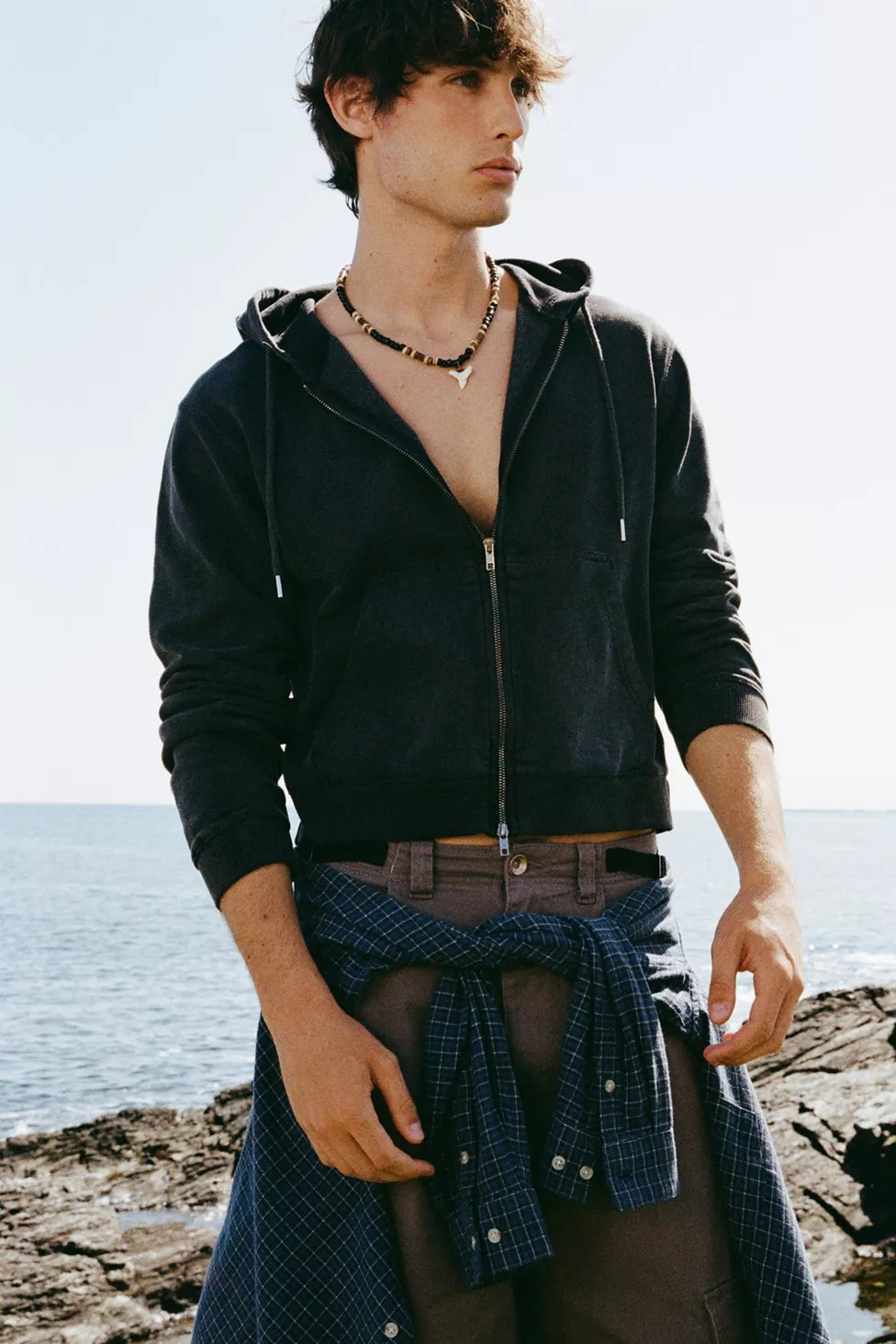 BDG Bonfire Solid Zip-Up Hoodie Sweatshirt | Urban Outfitters (US and RoW)