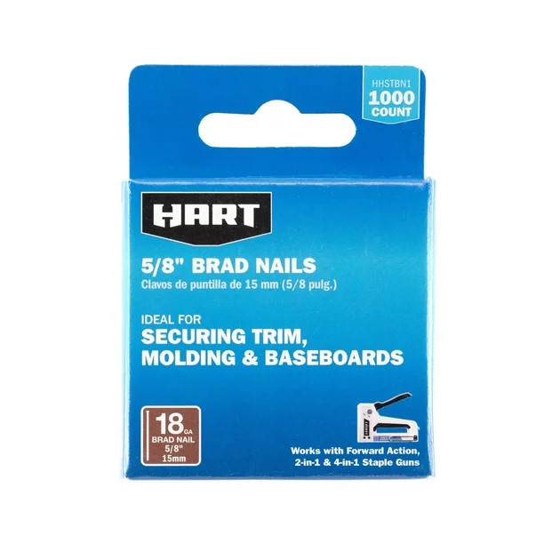 HART 5/8-inch Brad Nails (1,000 Count) for Securing Trim, Molding & Baseboards - Walmart.com | Walmart (US)