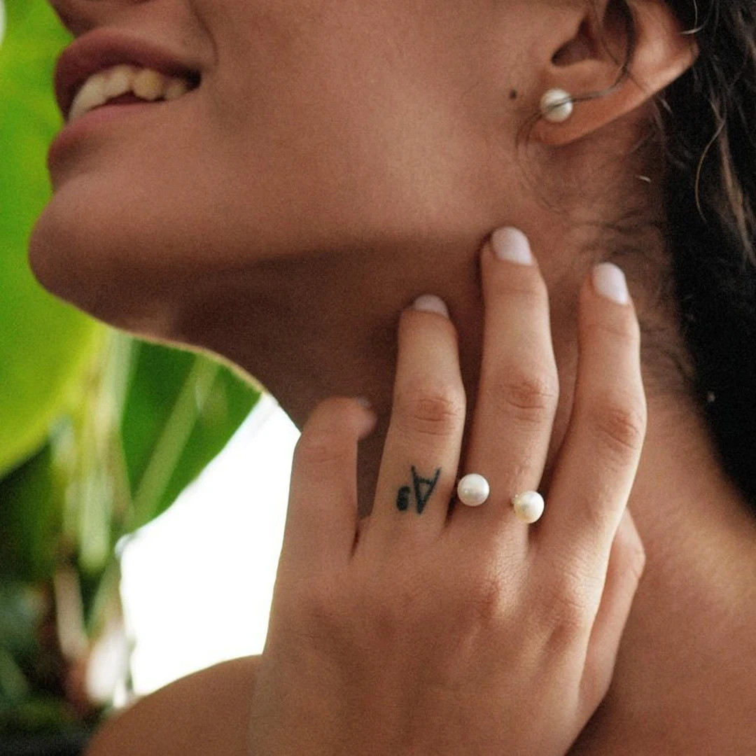 Pearl Ring Medium, Freshwater Pearl Jewelry, Promise Ring, Sterling Silver Minimalist Ring, Doubl... | Etsy (US)