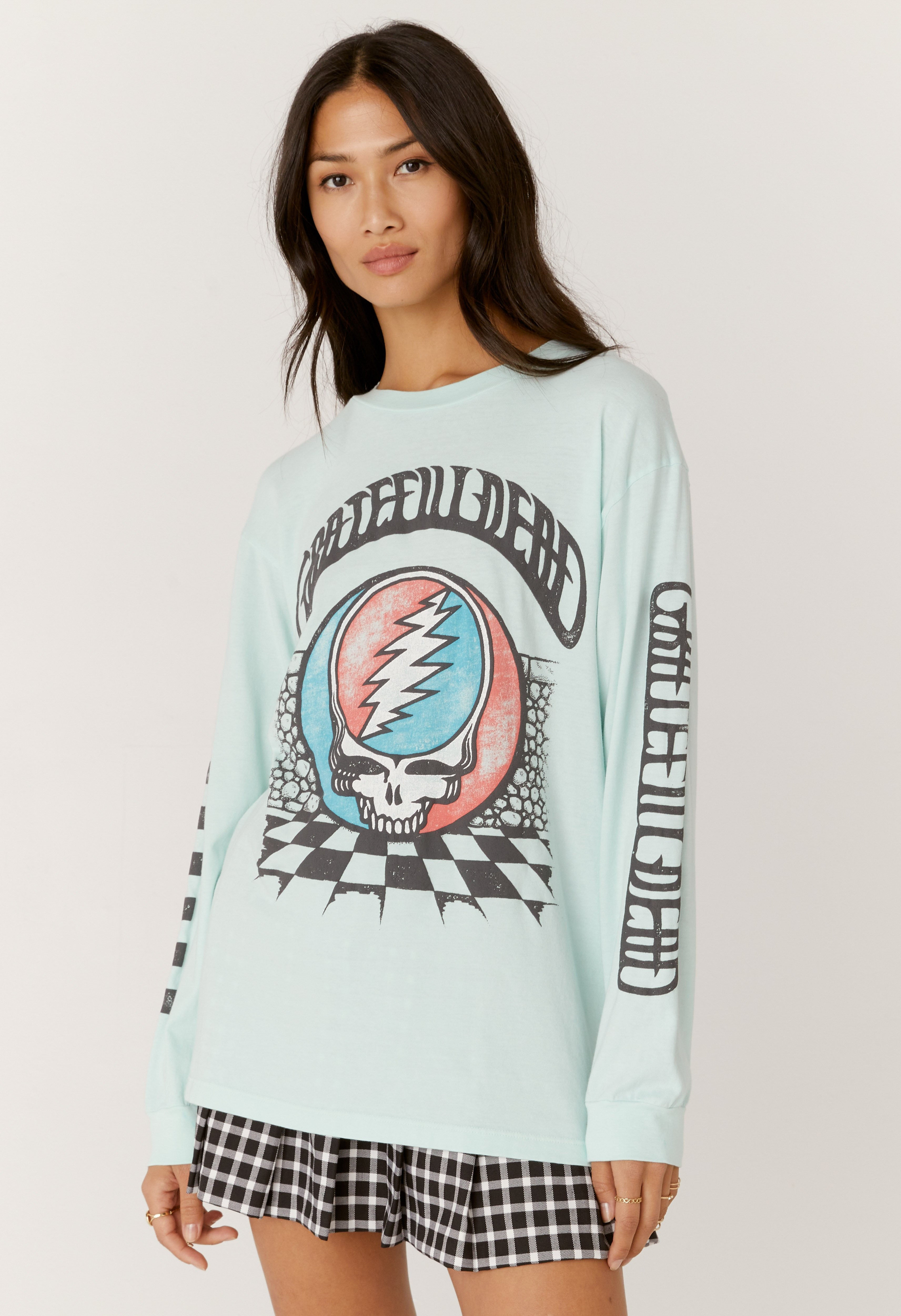 Grateful dead checkered oversized long sleeve | Daydreamer
