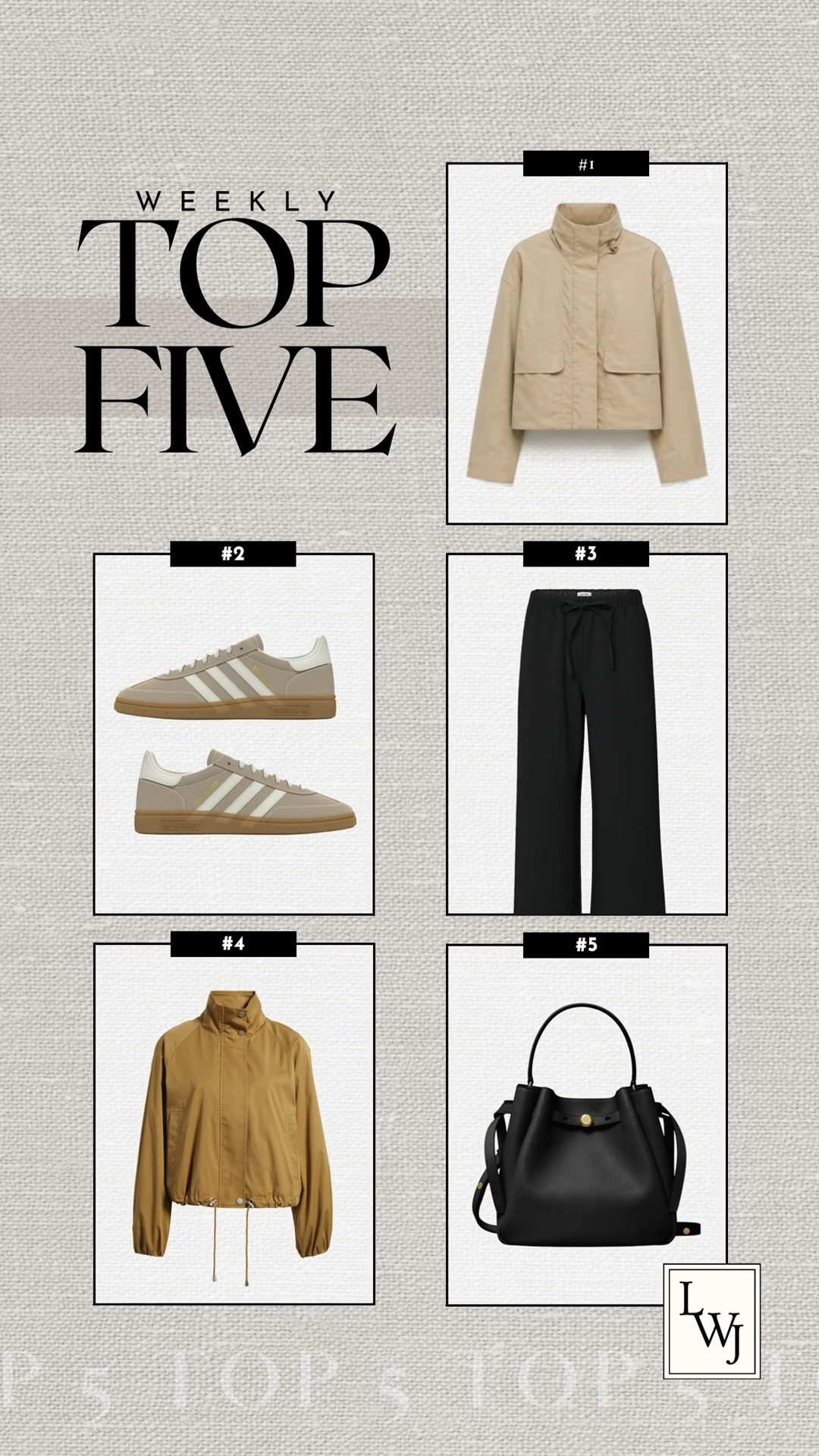 this week's top 5 bestsellers: 

1. lululelmon always effortless jacket -- travel-friendly, water & wind resistant 
2. adidas handball spezial sneakers -- have some arch support, your everyday sneaker 
3. aritzia lodge pants -- wrinkle-resistant & wash so well 
4. rails blake jacket -- 60% off, just a few left!
5. tory burch romy bucket tote -- comes in tons of colors

#LTKSeasonal
