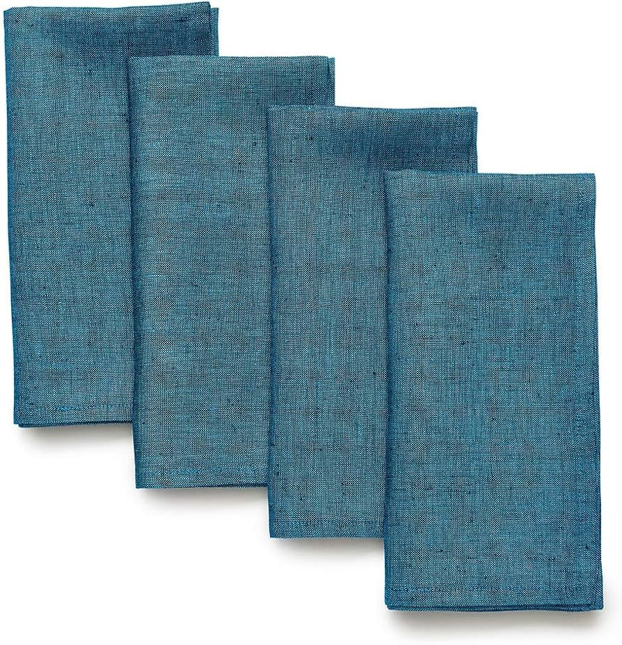 Solino Home Linen Cloth Napkins – 20 x 20 Inch Dinner Napkins Set of 4 – 100% Pure Linen Cham... | Amazon (US)