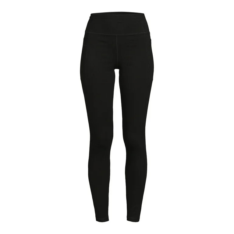 Athletic Works Women's Stretch Cotton Blend Ankle Leggings with Side Pockets | Walmart (US)