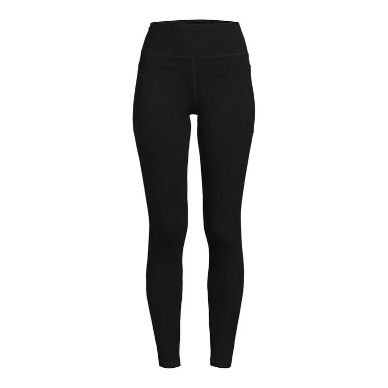 Athletic Works Women's Stretch Cotton Blend Ankle Leggings with Side Pockets | Walmart (US)