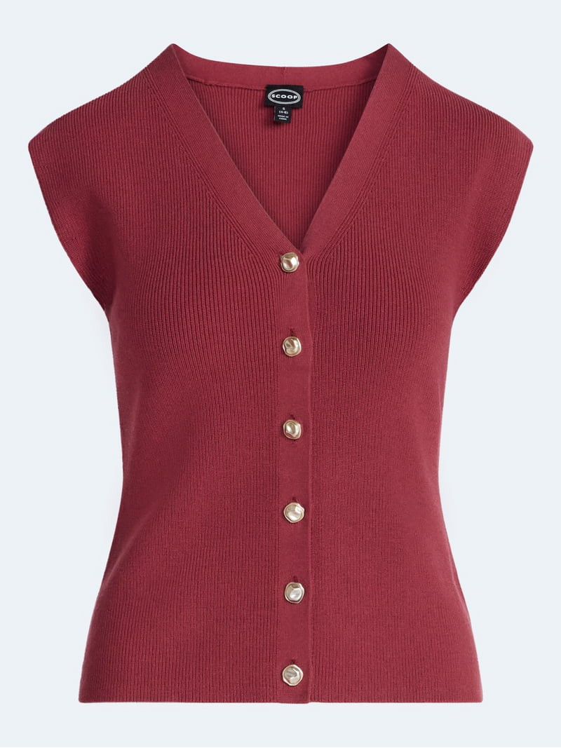 Scoop Women's V Neck Cardigan Sweater, Lightweight, Sizes XS-XXL | Walmart (US)
