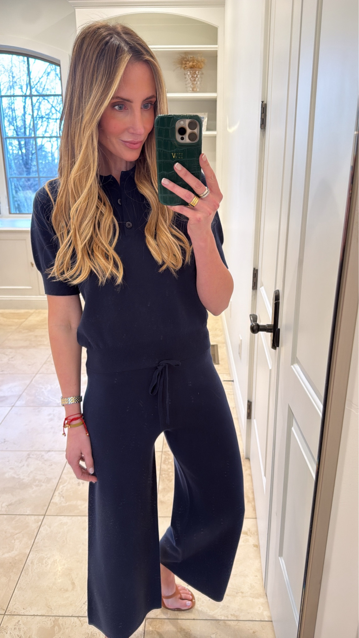 This navy lounge set is perfect for running errands, travel, and everyday. You will love. Runs tts.
