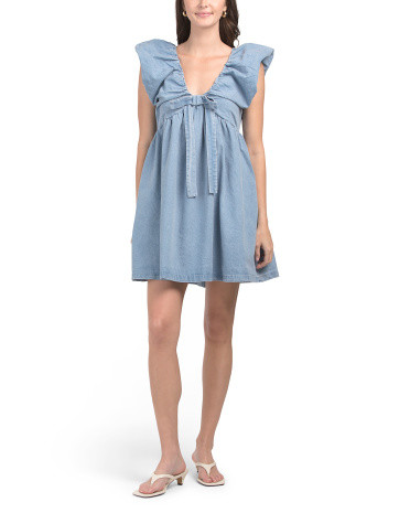 Denim Baby Doll Mini Dress | TJ Maxx
