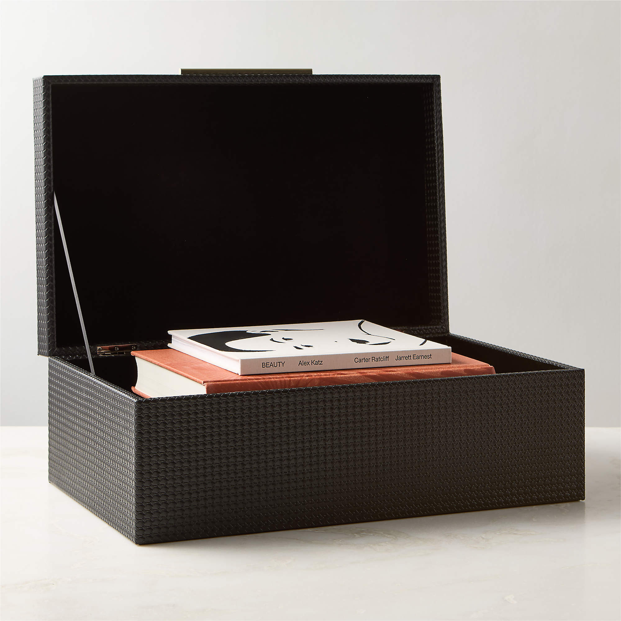 Marcus Black Leather Storage Box Small + Reviews | CB2 | CB2