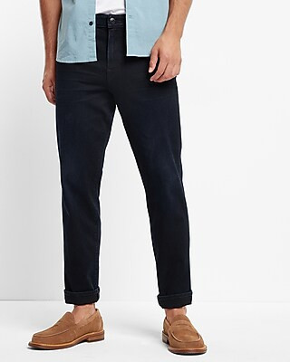 Relaxed Dark Wash Temp Control Hyper Stretch Jeans | Express