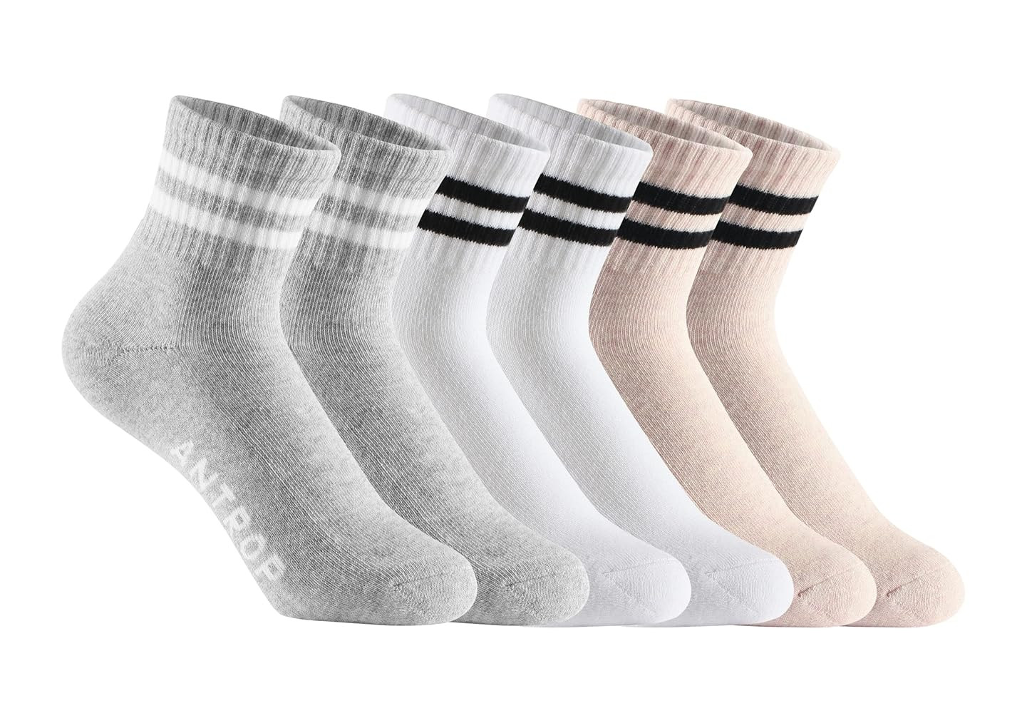 WoMen Quarter Crew Cotton Heel Tab Athletic Running Cushion Socks (6 Pairs) | Amazon (US)