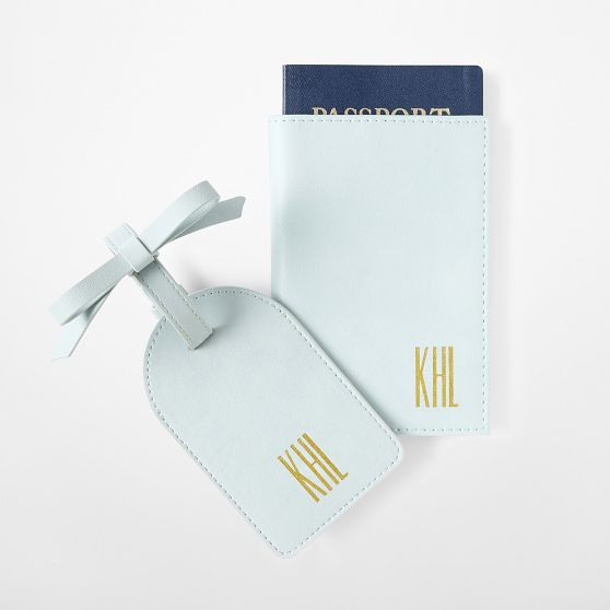 Fillmore Bow Luggage Tag and Passport Case Set | Mark and Graham