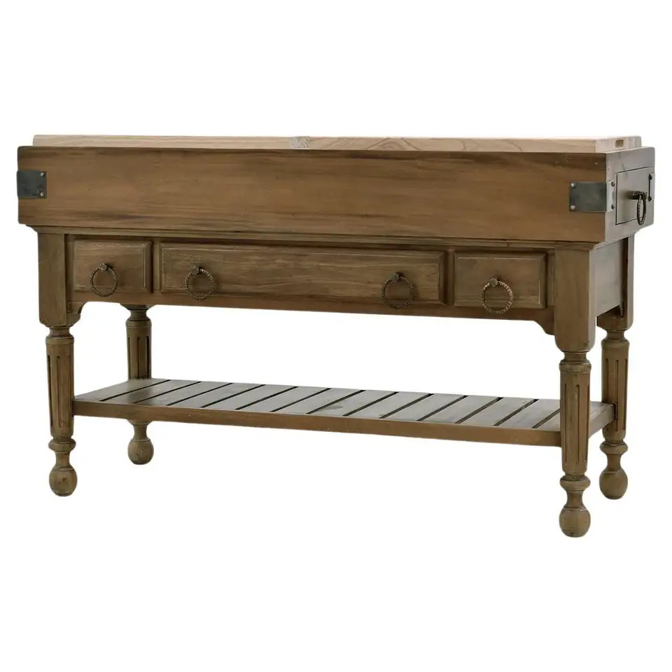 French Provincial Large Kitchen Island | 1stDibs
