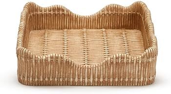 Two's Company Scalloped Edge Basket Weave Pattern Napkin Holder - Resin | Amazon (US)