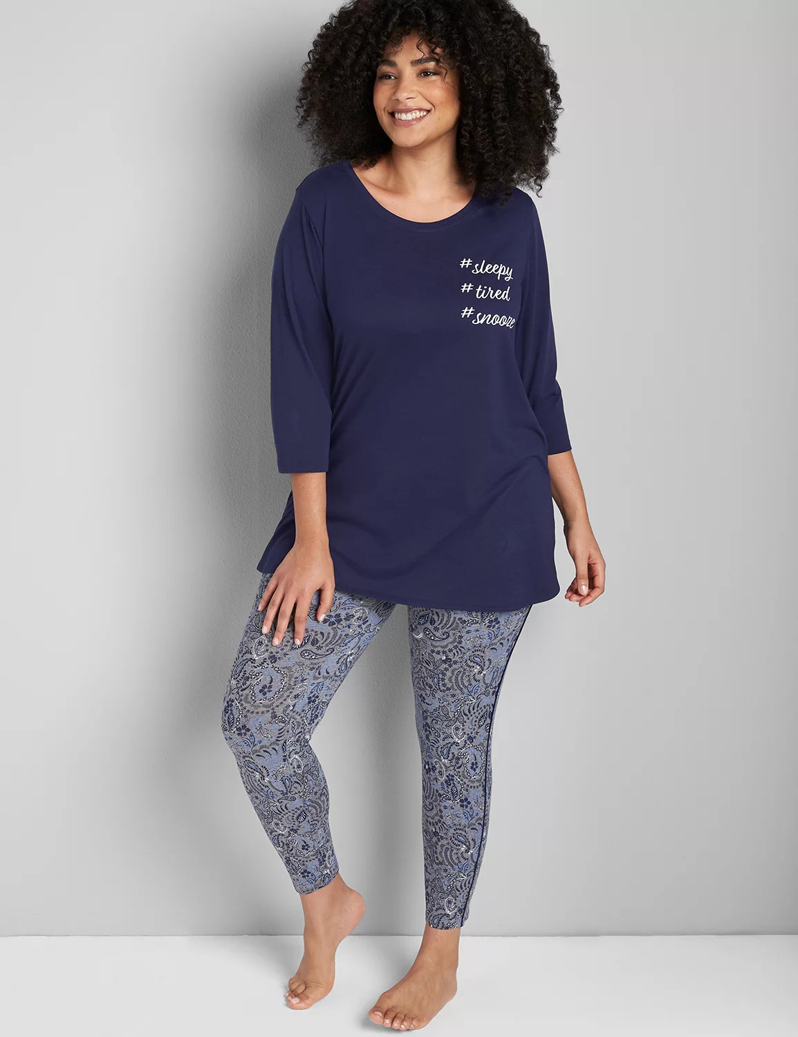 Lane Bryant Women's 3/4-Sleeve Top & Legging Pj Set 26/28 Sleepy | Lane Bryant (US)