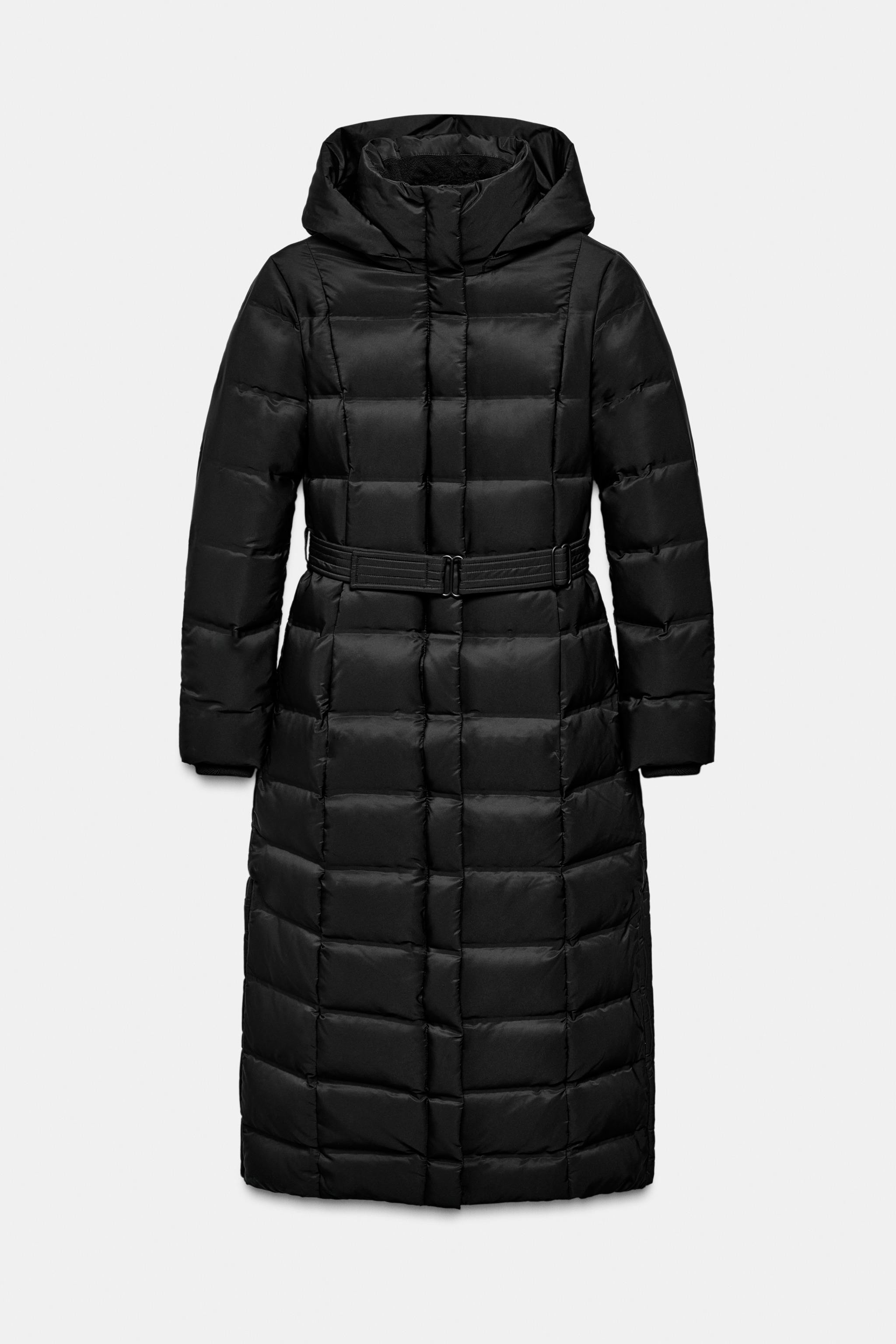 HOODIE BELTED WATER REPELLENT WINDPROOF DOWN COAT | Zara US