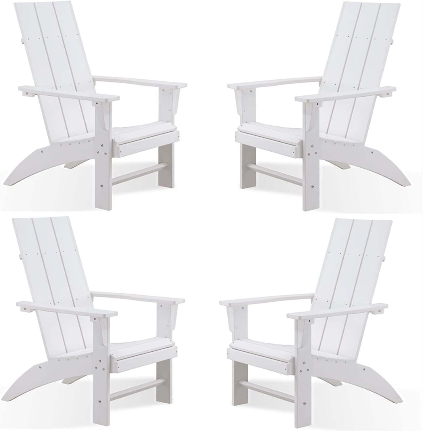 Psilvam Modern Adirondack Chairs Set of 4, Oversized Poly Lumber Fire Pit Chair, 350 Lbs Support ... | Amazon (US)