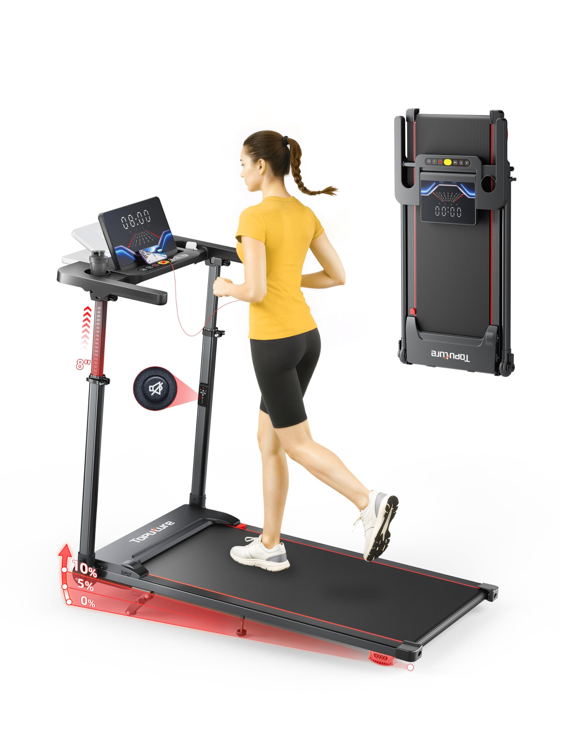 TOPUTURE Walking Pad with Incline, 2 in 1 Treadmills for Home & Office, Under Desk Treadmill, 2.5... | Amazon (CA)