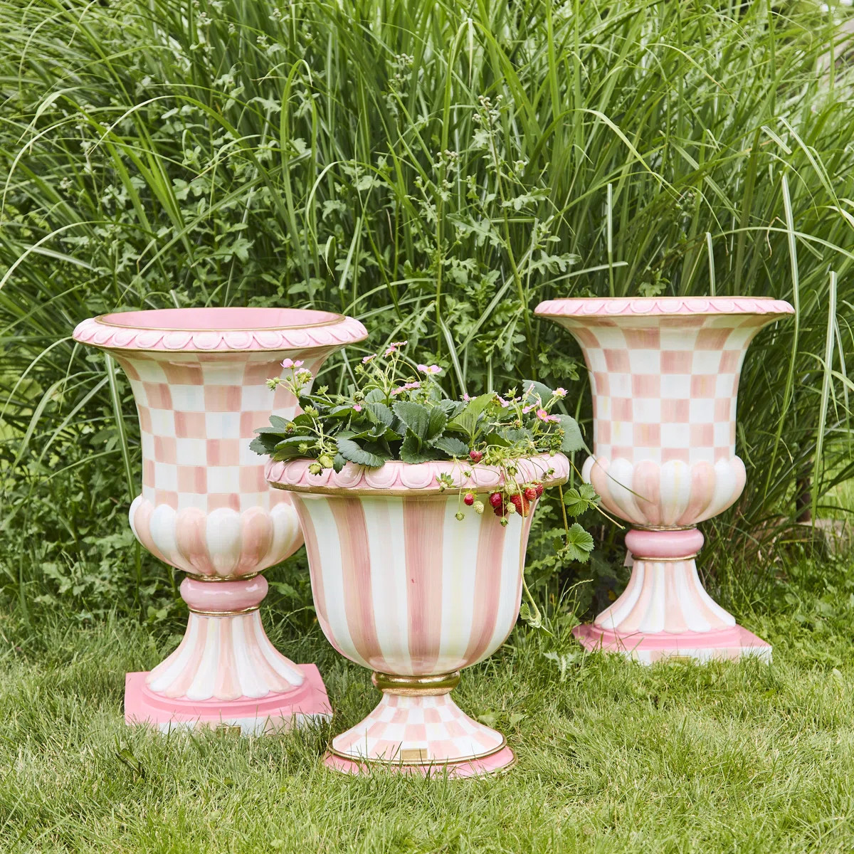 Rosy Check Rosy Stripe Urn | Wayfair North America