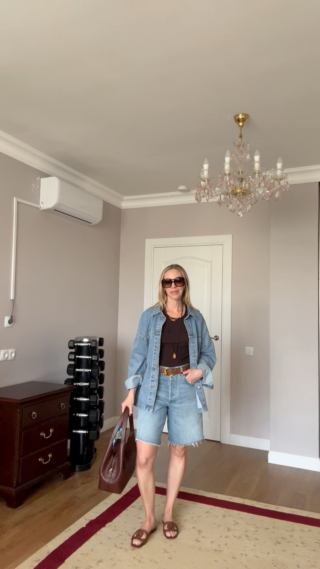 Denim on denim for summer, all denim summer outfit, denim bermuda shorts, Gucci sandals, Le Tanneur handbag (on sale now!)

#LTKOver40 #LTKSeasonal #LTKgrwm