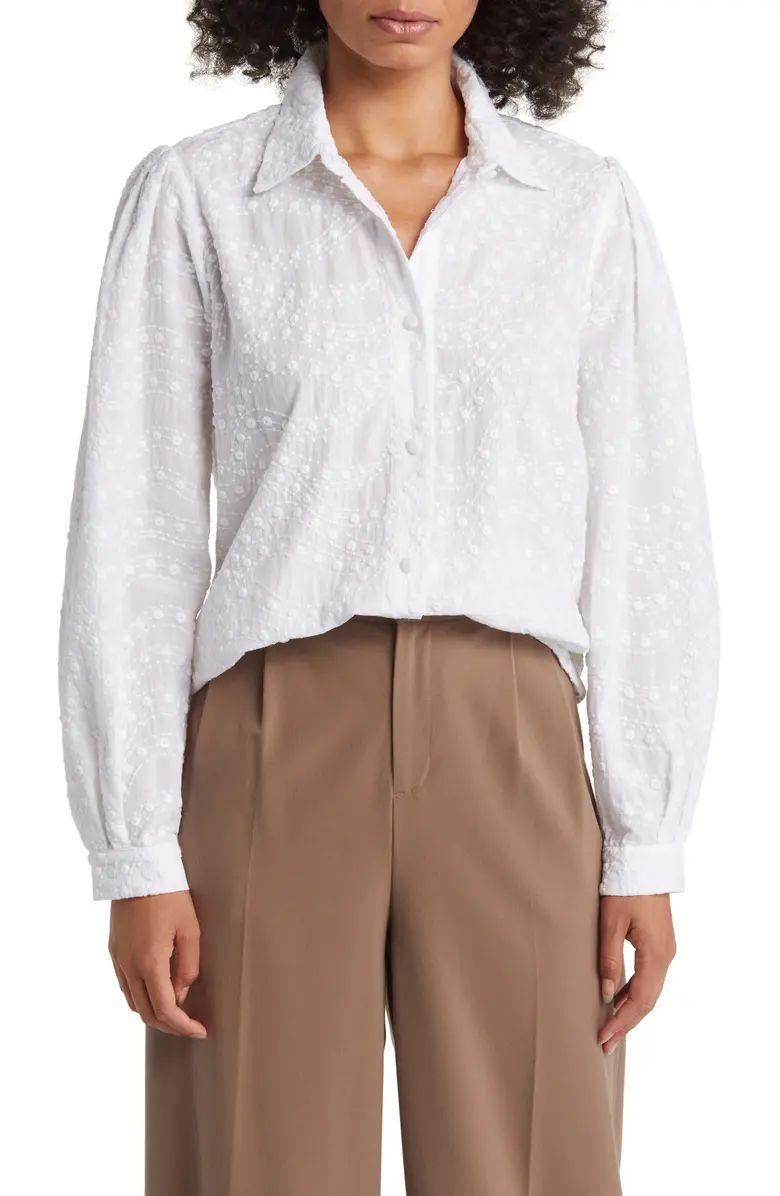 Masai Copenhagen Inella Embroidered Cotton Button-Up Shirt | Nordstrom | Nordstrom