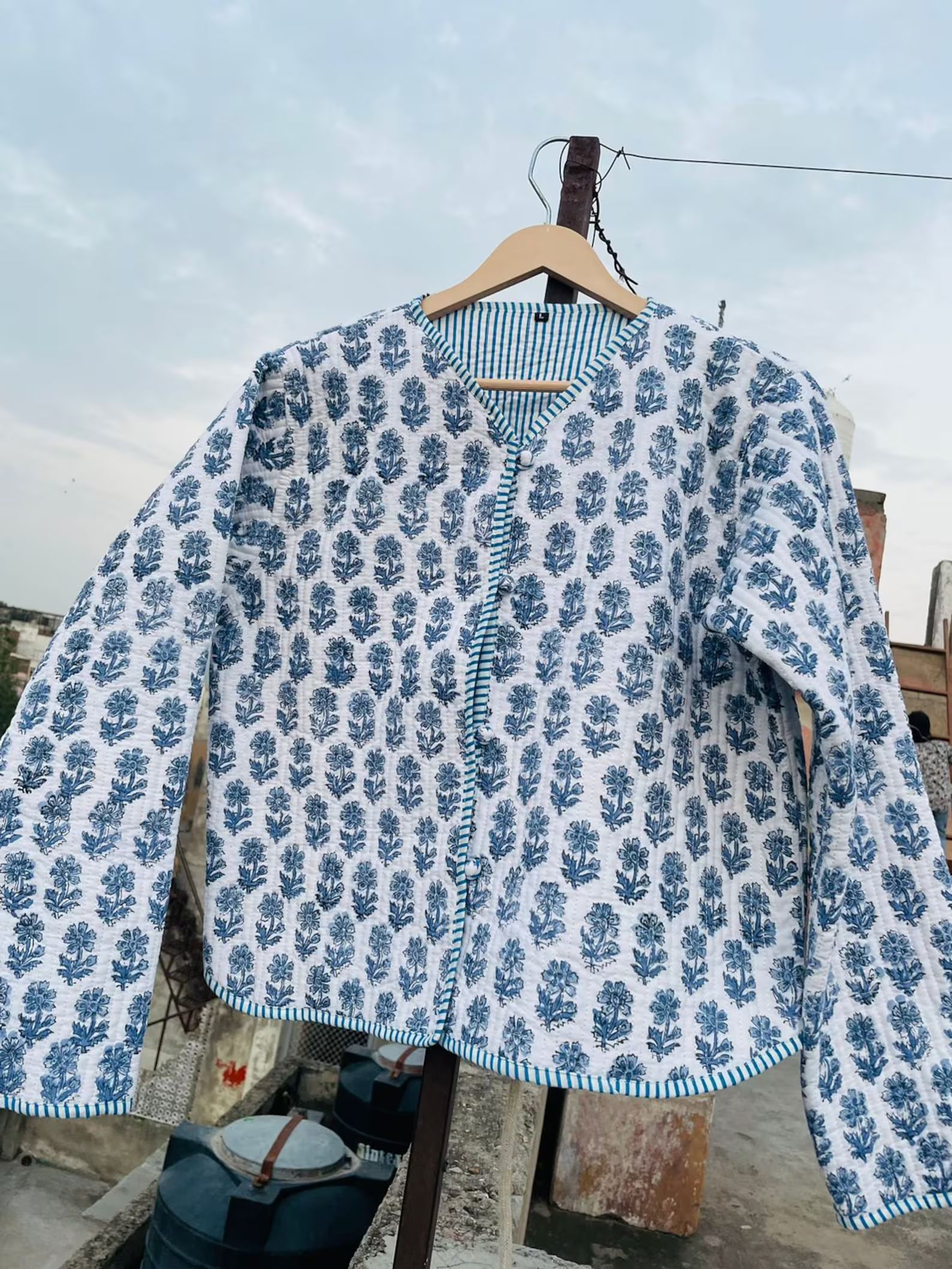 Cotton Women's Quilted Jacket Block Printed Boho Style Quilted Handmade Jackets, Coat Holidays Gi... | Etsy (UK)