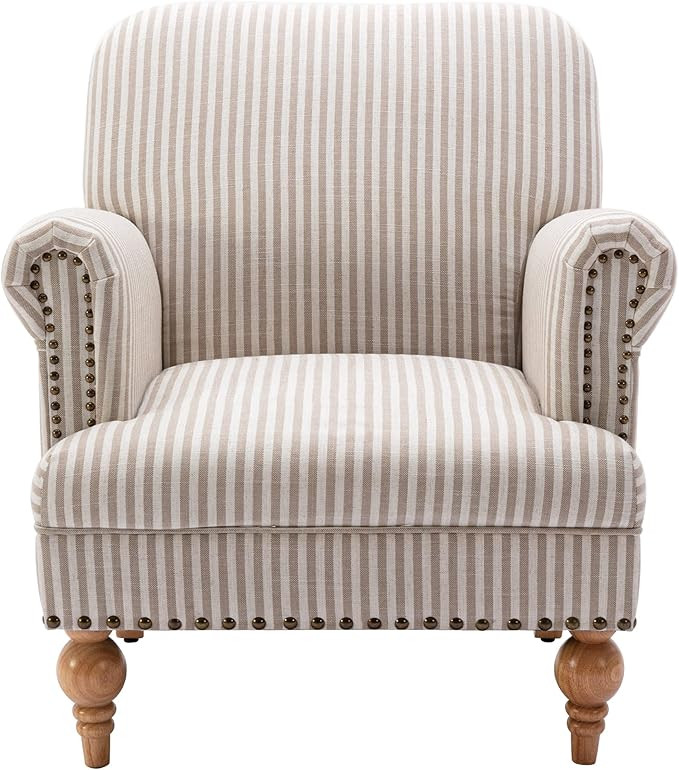 DM Furniture Wide Armchair Modern Linen Accent Chair Comfy Reading Chairs Upholstered Lounge Chai... | Amazon (US)