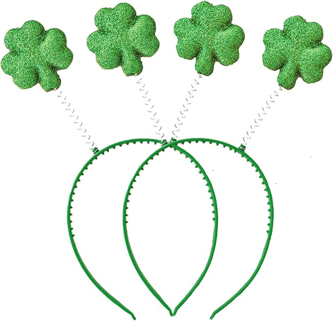 Pack of 2, Shamrock Headband for Women Girls, Green Lucky St. Patrick's Day Clover Hair Hoop, Cut... | Amazon (US)