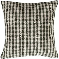 Creative Co-Op Woven Recycled Cotton Blend Pillow Gingham, Green and White | Amazon (US)
