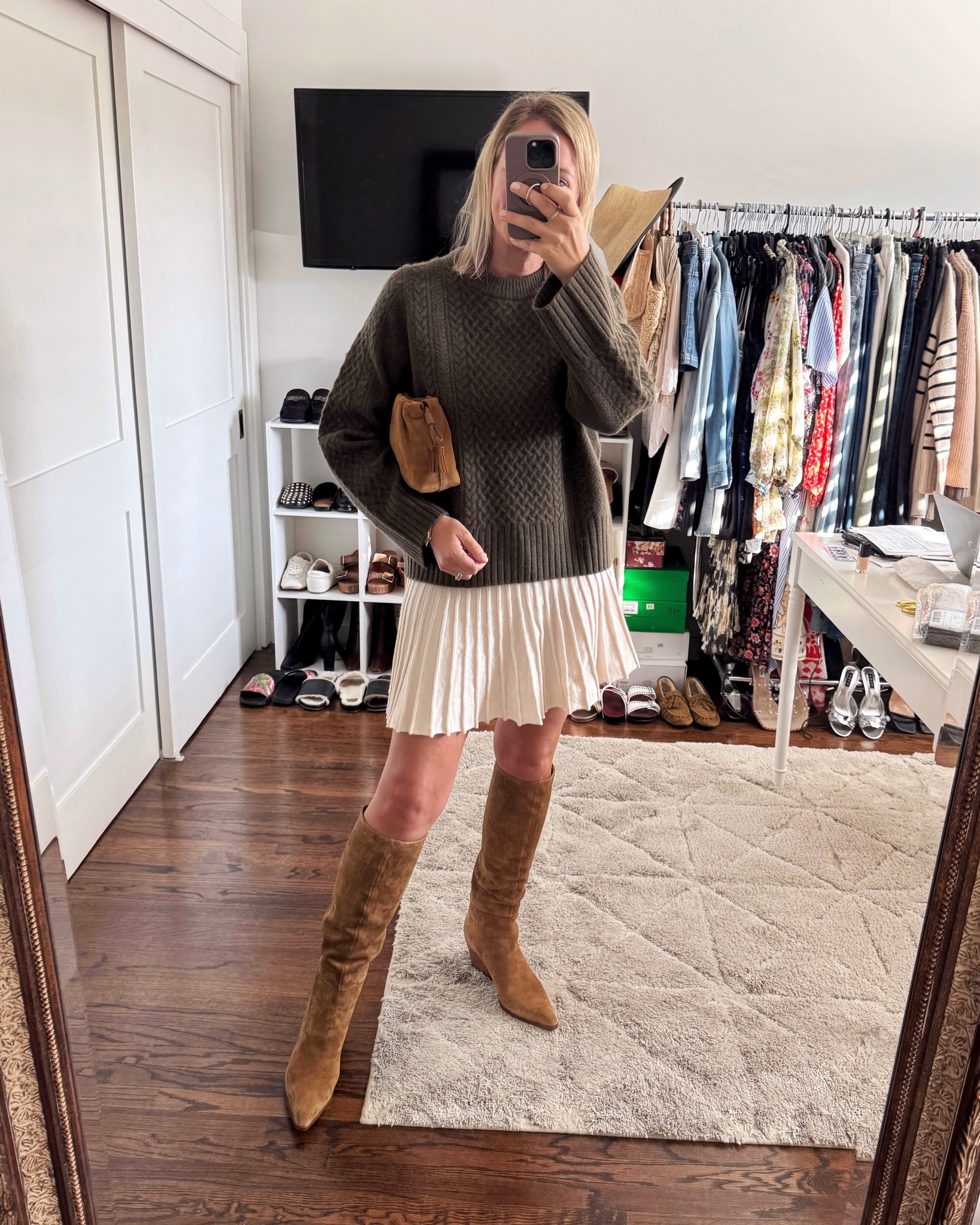 New Marc Fisher boots are so flattering on and super comfy. (They do not have a zipper, so I sized up and would not recommend for wider calves. I had to wiggle them on and off) Use code NIKKI20 for 20% off  

#LTKSaleAlert #LTKShoeCrush #LTKSeasonal