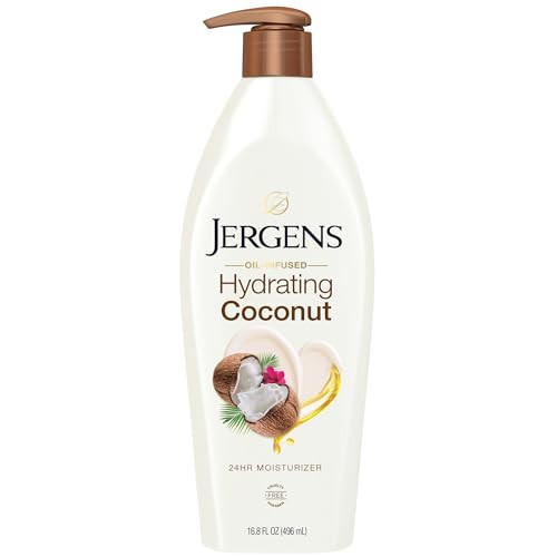 Jergens Hydrating Coconut Body Lotion, Hand and Body Moisturizer Hydrates Dry Skin Instantly, Infused with Coconut Oil, Dermatologist Tested, 16.8 oz | Amazon (US)
