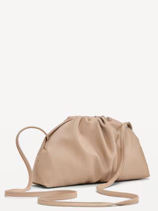 Faux-Leather Gathered Clutch Crossbody Bag | Old Navy (US)