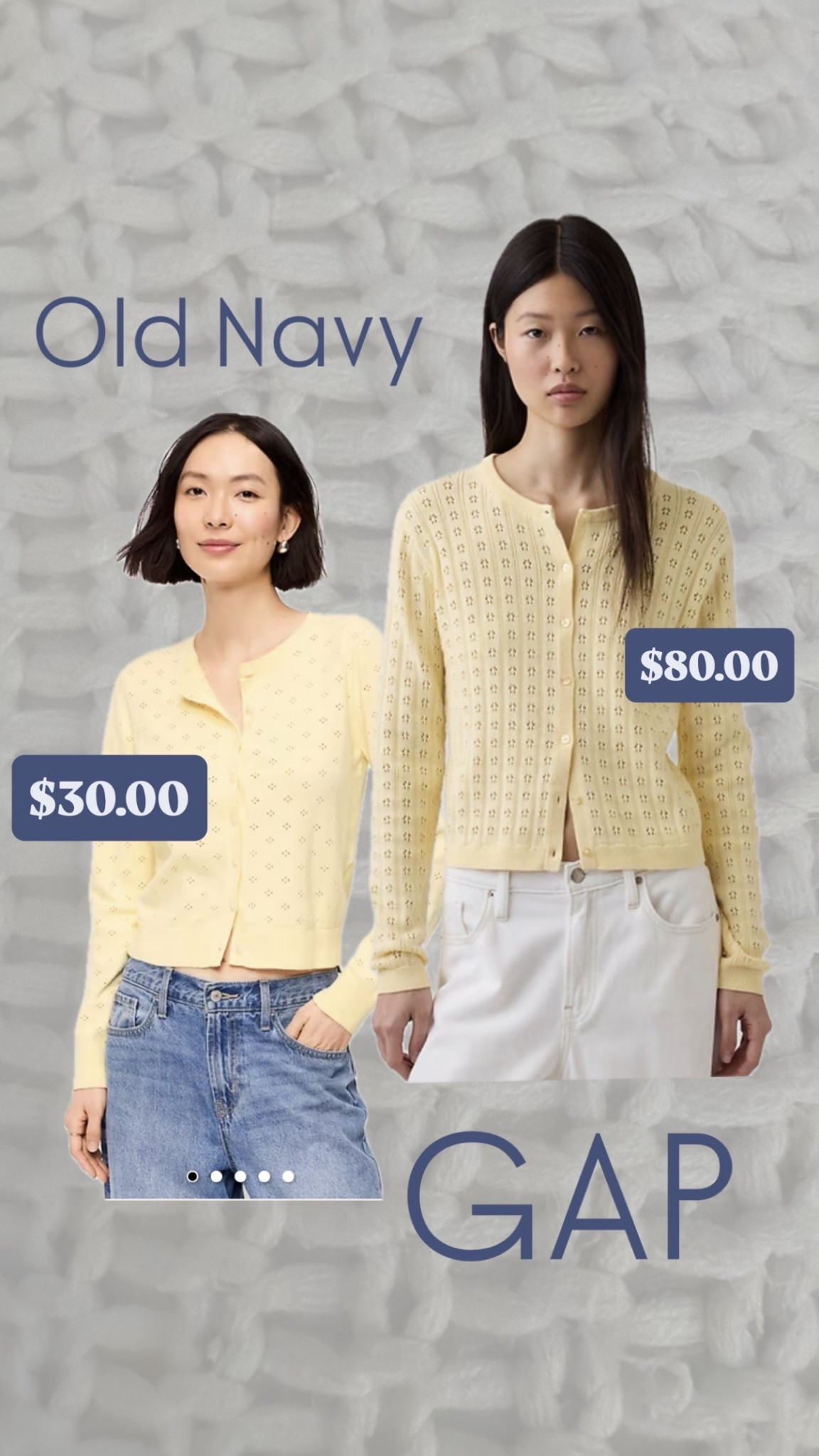  Pointelle Cardigan OldNavy for $30 or GAP for $80 which one would you buy? #oldnavy #gap 

#LTKstorytime #LTKSpringSale #LTKootd