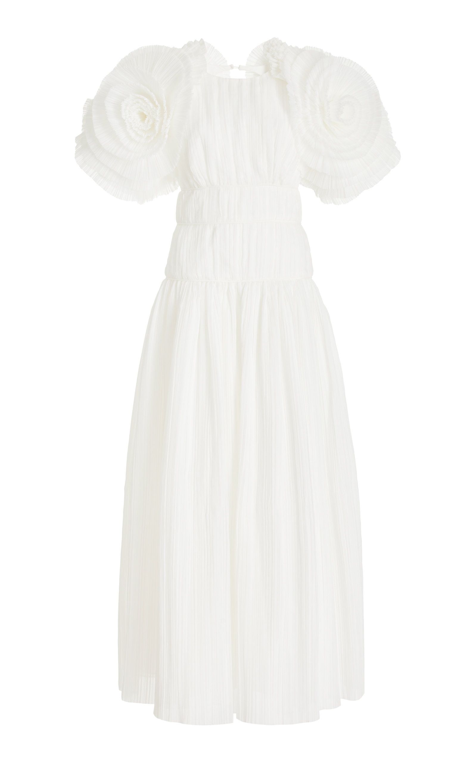 Expressive Ruffle-Detailed Pleated Maxi Dress | Moda Operandi (Global)