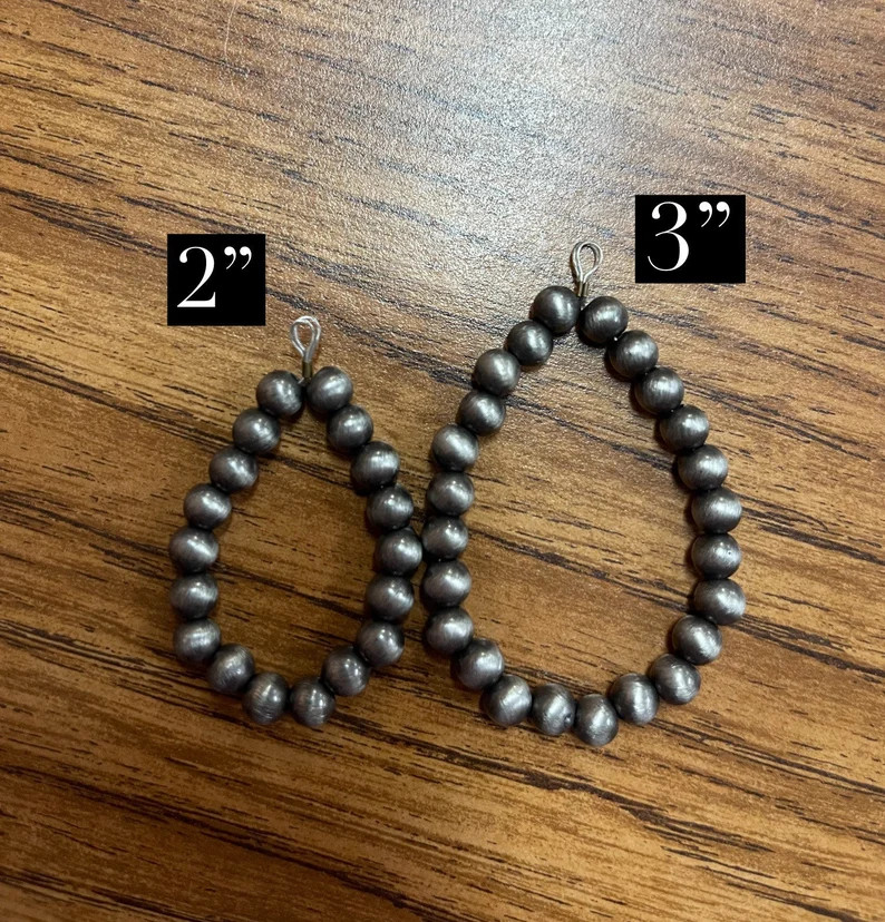 The {Evelyn} Navajo Pearl Earrings. Beaded hoop. Handmade. Light weight. Teardrop or Pear shape. ... | Etsy (US)