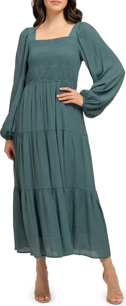 Smocked Long Sleeve Tiered Dress | Nordstrom Rack