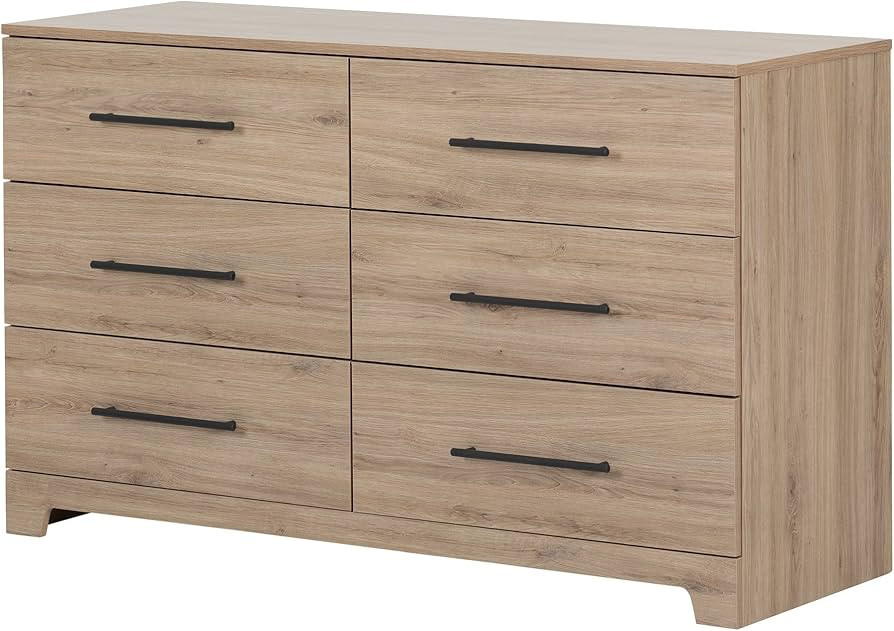South Shore Primo 6-Drawer Double Dresser, Rustic Oak | Amazon (US)