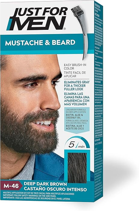 Just For Men Mustache & Beard, Beard Dye for Men with Brush, With Keratin Biotin Aloe and Coconut... | Amazon (US)