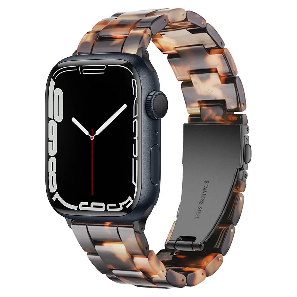 Light Apple Watch Band-Fashion Resin iWatch Bands for Women Men Bracelet Compatible with Stainles... | Amazon (US)