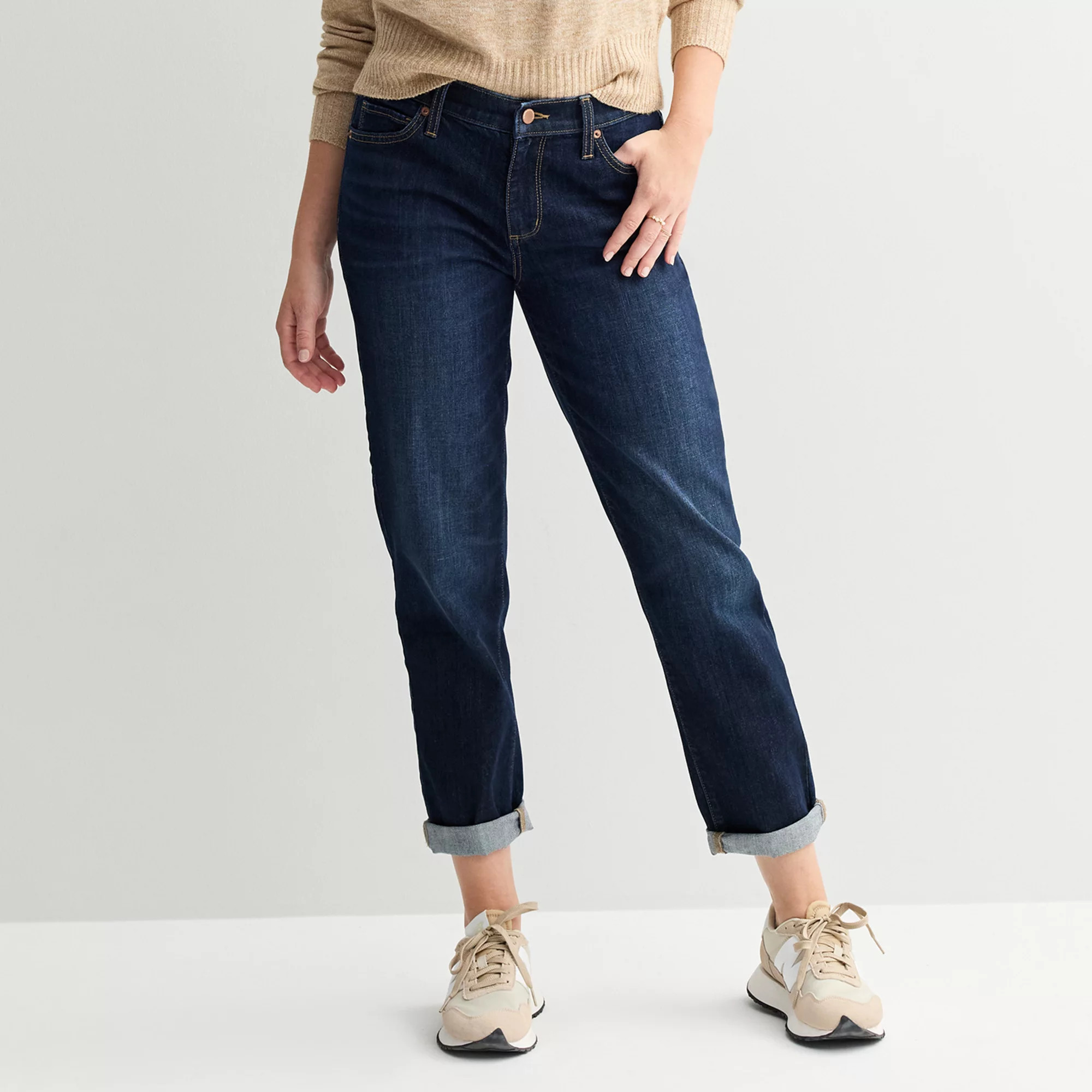 Women's Sonoma Goods For Life® Mid-Rise Relaxed Boyfriend Jeans, Size: 14, Light Blue | Kohl's