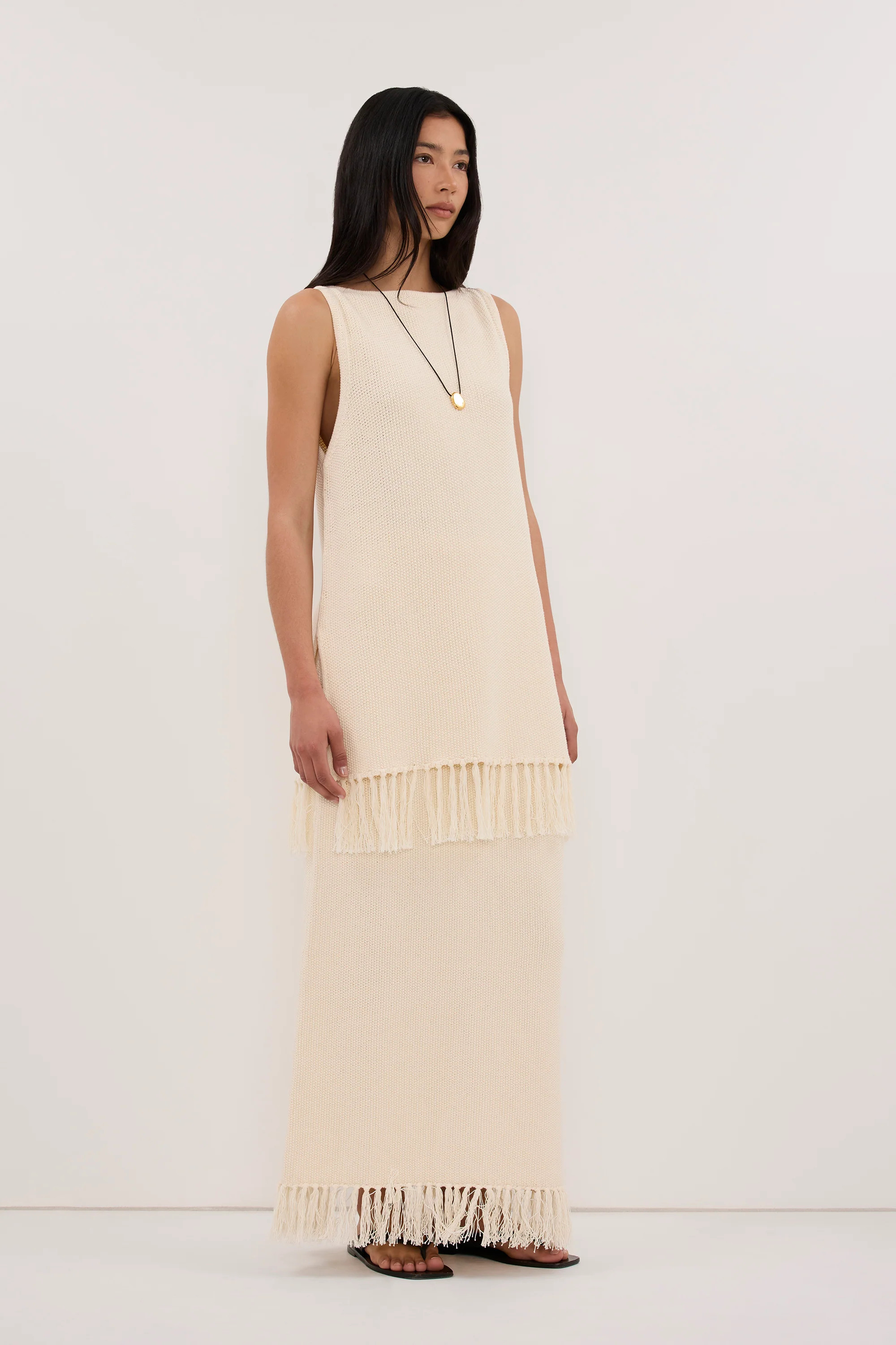 BENETTE NATURAL FRINGE TUNIC TOP | DISSH