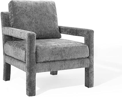Modway Rehearse Crushed Performance Velvet Accent Armchair in Gray | Amazon (US)