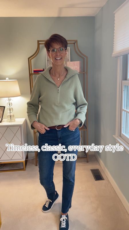 Timeless, classic, everyday style
OOTD
Wearing this super soft and cozy green zip collar sweater from Amazon paired with a pair of straight leg jeans from Gap and sneakers.

Hi I’m Suzanne from A Tall Drink of Style - I am 6’1”. I have a 36” inseam. I wear a medium in most tops, an 8 or a 10 in most bottoms, an 8 in most dresses, and a size 9 shoe. 

Over 50 fashion, tall fashion, workwear, everyday, timeless, Classic Outfits

fashion for women over 50, tall fashion, smart casual, work outfit, workwear, timeless classic outfits, timeless classic style, classic fashion, jeans, date night outfit, dress, spring outfit, jumpsuit, wedding guest dress, white dress, sandals

#LTKStyleTip #LTKFindsUnder100 #LTKOver40